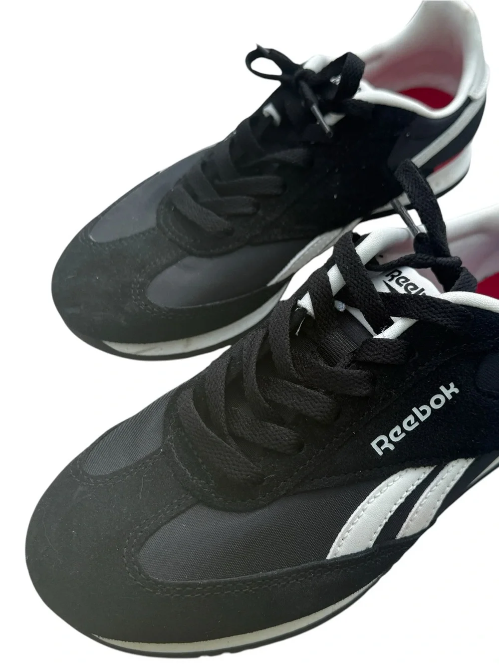 Reebok Black and White Low-Profile Trainers